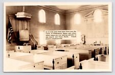 c1930s~Pohick Church Interior~Lorton Virginia VA~Truro Parish~VTG RPPC Postcard picture