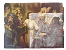 Vintage Young Jesus in Temple Teaching PRINT 1920s picture