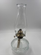 Vintage Clear Glass Oil Lamp With Wick and Dome Outdoor Lights Fire Night picture
