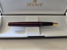 Vintage, Diplomat Ink Pen BLACK and red (marble like). Made Germany, Gently Used picture
