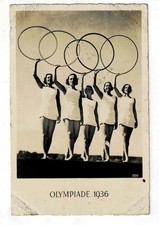 1936 Berlin Olympics RPPC Jutta Selle Women Olympic Rings Olympiade Gymnasts picture