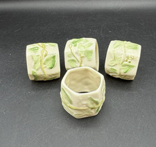 VTG Belleek China Napkin Rings Set of 4 IVY Pattern picture