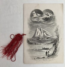 1882 antique WEST LYNN YACHT CLUB 1st MASQUERADE BALL lynn ma DANCE CARD PROGRAM picture