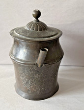 Continental Antique Copper Pitcher Pouring Vessel w/ Double Eagle 19th Century picture