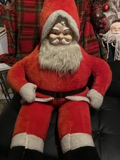 Vintage 1950s Giant 5ft Plush Santa Claus Doll Mid Century Store Display Rare picture