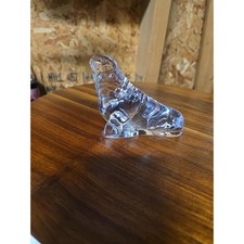 Vintage French Crystal Seal Sea Lion Figurine Clear Glass Made in France picture