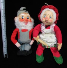 Vintage Felt Jestla Christmas ELF with rubber Face & Rennec Mrs. Clause 8