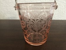 Fostoria VERSAILLES PINK ROSE SUGAR PAIL BUCKET Handled Depression glass Elegant picture