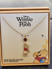 Disney winnie the pooh holding balloon necklace, Fine Silver Necklace picture