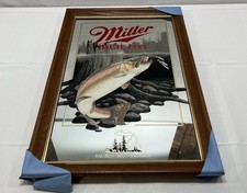 VTG Miller High Life Rainbow Trout Mirror 1992 Michigan Wildlife Series Bar picture