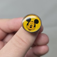 Vintage 1960s Mickey Mouse Club Gumball Machine Ring Silver Tone picture