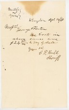 1868 Kingston NY Sheriff’s Letter Legal Costs Mills v Young Signed Sheriff Buell picture