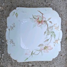 Antique Vtg Victorian Limoges Hand Painted Floral Porcelain Plate W/ Provenance picture