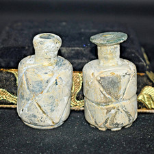 2 Ancient Roman Glass Bottle Container from Middle East picture