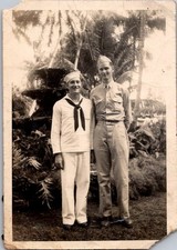 Vintage 1943 WWII Era Photo Two US Servicemen Hawaii Christmas James Royal picture