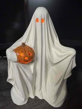 Vtg Molds 1970's Ceramic Halloween Ghost & pumpkin lights up 1972 picture