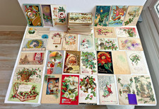 Lot of 190+ Antique Christmas Postcards Santa Children Scenes Airbrush picture