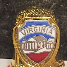 Virginia VA Gold Tone Thimble Sewing Novelty Virginia VA Capitol State Souvenir picture
