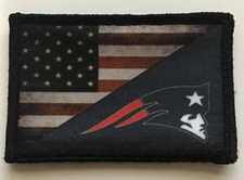 USA FLAG/ New England Patriots Morale Patch Tactical Military Army Badge picture