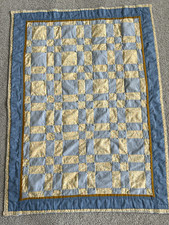 Vtg Handmade Patchwork Small Quilt 35x48 picture