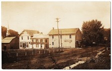 RPPC South Gibson PA - Pritchard And Sons Store Crockery - Meat Market - Church picture