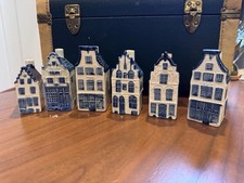 KLM Royal Delft Blue Houses (Set 6) Empty BOLS Distilleries Holland picture