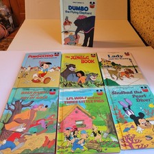 7 Vtg Walt Disney Wonderful World Of Reading Hardcover Childrens Books 1970-80's picture
