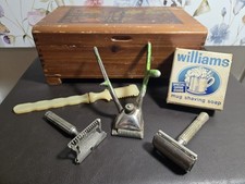 Vintage Razor LOT Gillette Super Speed Flare Tip GEM 1912 Barber Clippers w/ Box picture