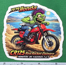 1979 Honda CR125 Red Rocket Elsinore 9x9cm Durable Die-Cut Vinyl Sticker 2 of 5 picture