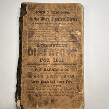CARON'S Louisville KY DIRECTORY 1852 Book Genealogy Resource History Ads picture