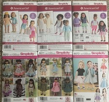 6 AMERICAN GIRL SEWING PATTERNS. 8190; 8281; 0539; 8070; 8071; 8072. UNCUT picture