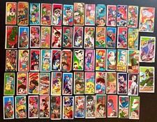 Lot of 63 Vintage Japanese Showa Manga characters Menko trading cards '60s b3 picture