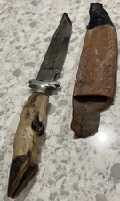 Vintage Real Deer Foot/Hoof Hunting Knife Fixed 8 inch Blade-w-Sheath (Preowned) picture
