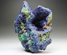 BRILLIANT AZURITE BALLS ON MATRIX W/ MALACHITE CRYSTALS , SEPON MINE, LAOS picture