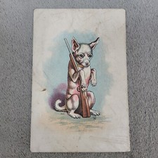 Victorian Trade Card Dog with Rifle – H.P. Deuscher Co. Hamilton OH Ad  picture