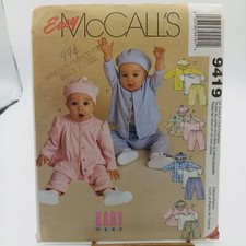 Vintage 1998 McCall's 9419 Baby Wear Sewing Pattern: Top Pants & Hat picture