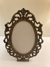Vintage Creative Circle Ornate Oval Gold Tone Frame From Kits 7.5 In X 10 In Tal picture