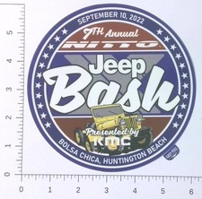 Nitto Jeep Bash 2022 7th Annual Huntington Beach KMC Advertising Sticker Decal picture