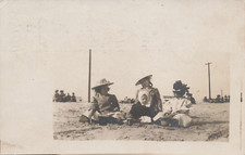 KIDS ON BEACH WITH SAND BUCKETS REAL PHOTO POSTCARD BROOKLYN NEW YORK 1909 RPPC picture