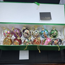 Joan Rivers 12 Glass Egg Christmas Ornaments  Russian Faberge Inspired 2018 NICE picture