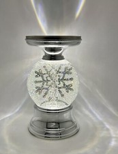 Bath & Body Works MUSICAL LIGHT UP WATER GLOBE SNOWFLAKE 3 Wick PEDESTAL VHTF picture