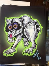 JIMOTHY THE RACCOON MONSTER ART PRINT SCHERES LIMITED SIGNED NUMBERED picture