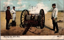 Vintage Lifesaving Postcard Shooting Life Line Detroit Publishing 1908 WI picture