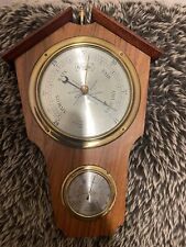 VINTAGE COMITTI OF LONDON ANEROID WEATHER BAROMETER 2 Clocks picture