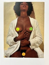 1973 Sexy Bronzed Steamy Ebony Woman in Robe Print Magazine Photo Bar Art Pinup picture