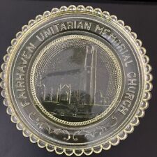 Vaseline Glass Fairhaven Memorial Unitarian Church Crystal Pairpoint Cup Plate picture