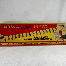 Vintage 1950’s NOMA 15 Light Christmas Tree Decorative Outfit Set W/box (works) picture