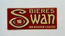 Original Old SWAN BIERES Metal Beer Sign picture