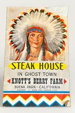Vintage Knott’s Berry Farm Ghost Town Steak House Brochure Buena Park CA Menu picture