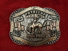 Rodeo BRONC RIDING Champion☆2006☆Puyallup Washington☆Trophy Buckle☆Rare☆T35 picture
